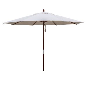 PASASOL MADEIRA MARFIL 300CMØ  / BASE MADERA