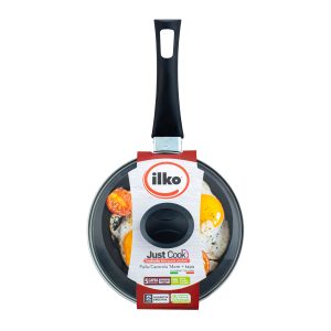 SARTEN CLASICO JUST COOK  C/ANTI + TAPA CRISTAL 14CM